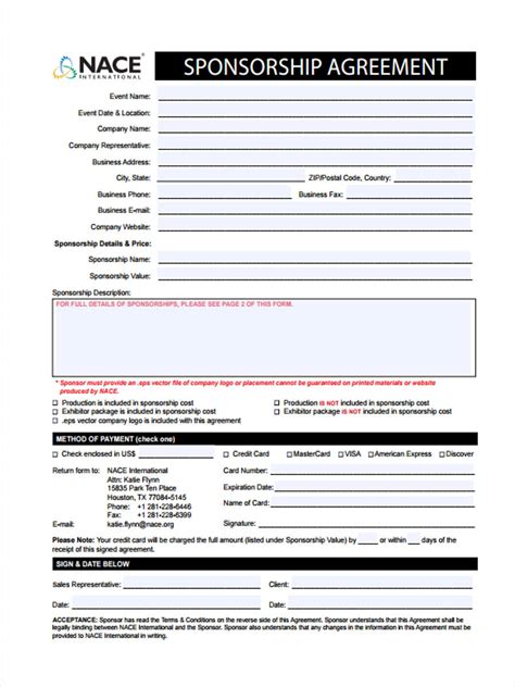 FREE 10+ Sample Sponsorship Agreement Forms in PDF | MS Word | Excel